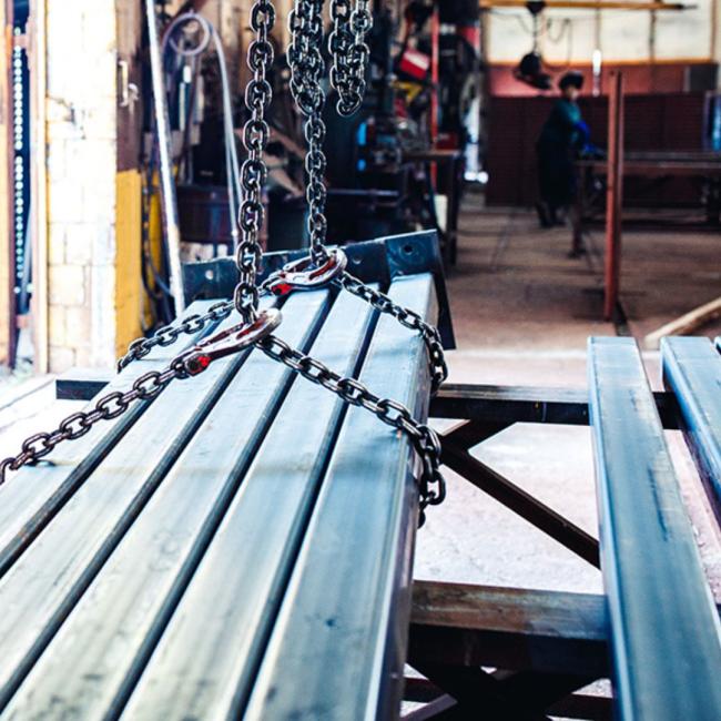 Steel beams from Scarboro Steel Works Inc. in Scarborough, Ontario.